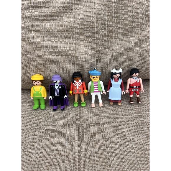 Geobra Playmobil Figures Lot of 6 Vintage Toy Figures 1974 1980 - Picture 1 of 6